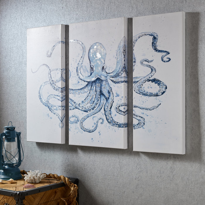 Rosecliff Heights Under The Sea Canvas Wall Art Set Of 3 Wayfair